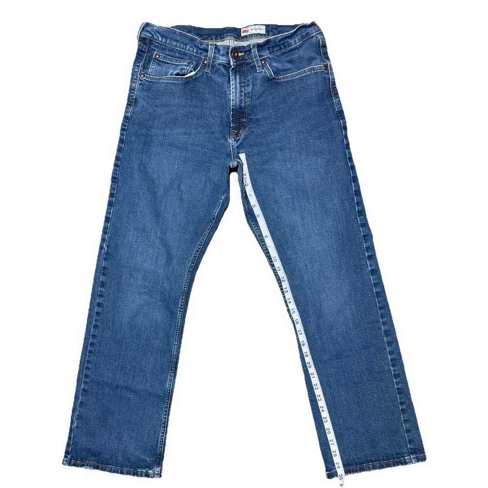 Wrangler Relaxed Boot Jeans Mens 34x30 Blue Denim Straight Fit Classic Western